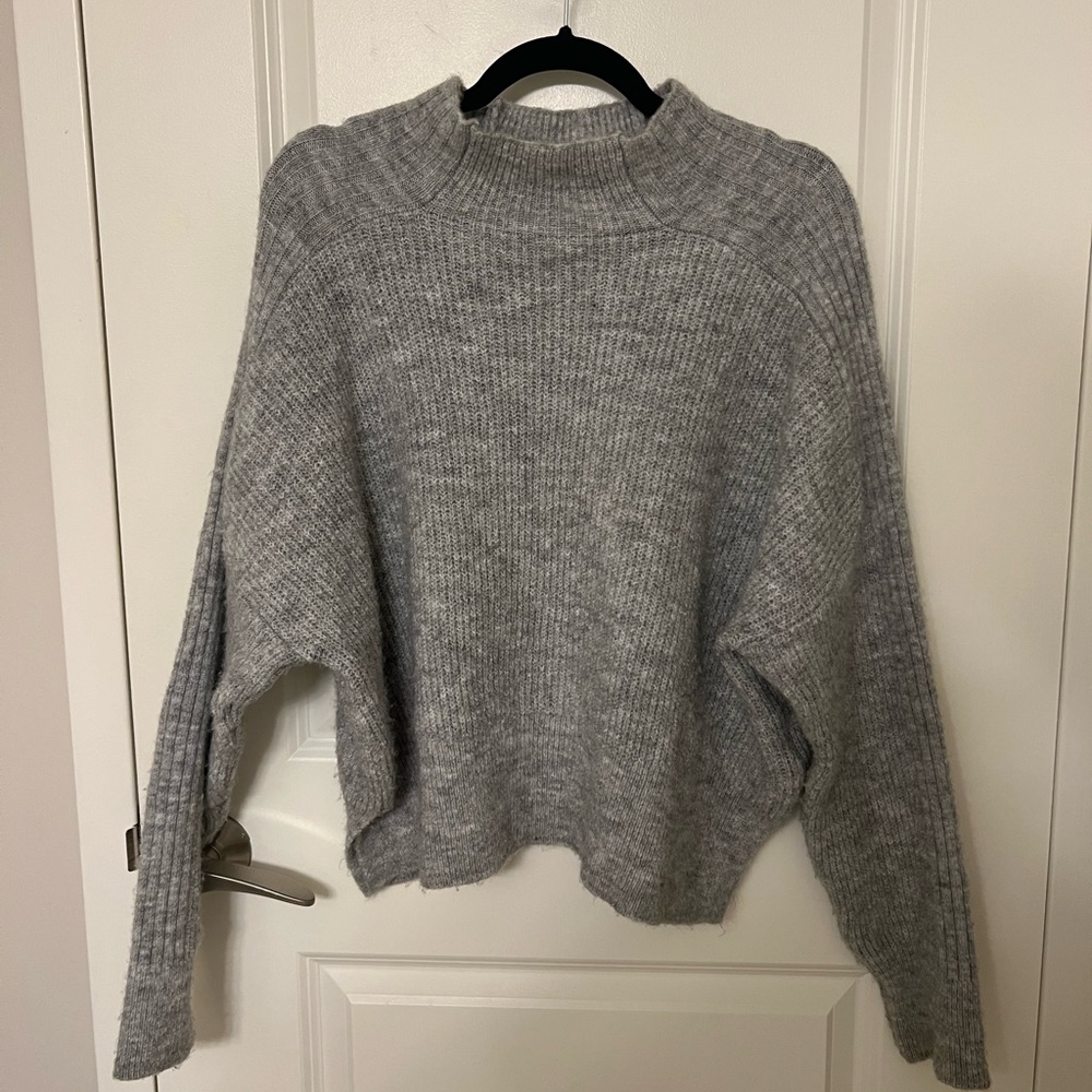 Topshop Grey Mockneck Sweater